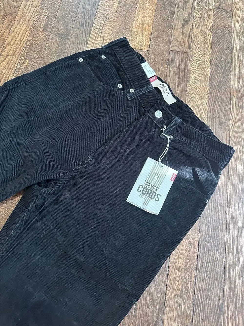 Levi's 505 Regular Fit Corduroy Pants Black Size 32x30
